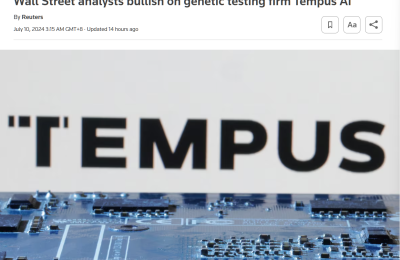 华尔街看好软银投资的基因检测公司Tempus AI：摩根大通等七家券商推荐买入或增持缩略图