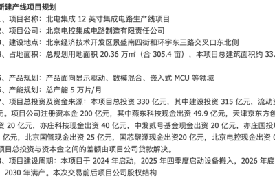 北京今年最大手笔！330亿砸向12英寸晶圆项目缩略图