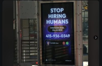 硅谷企业旧金山街头贴广告：别雇人了！缩略图