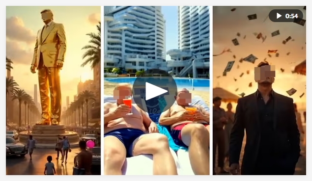 特朗普发了个加沙度假胜地AI视频，创作者说这是政治讽刺插图