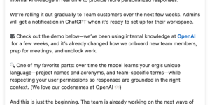 更厉害啦！OpenAI 推新功能，ChatGPT 能直接连企业内部知识库缩略图