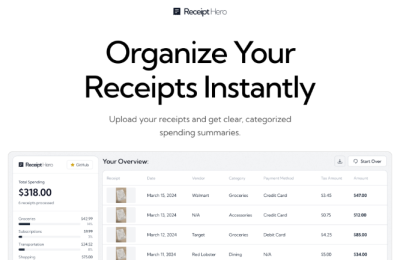 拍照就记账？AI神器ReceiptHero火了，95%准确率让手写账单成过去缩略图