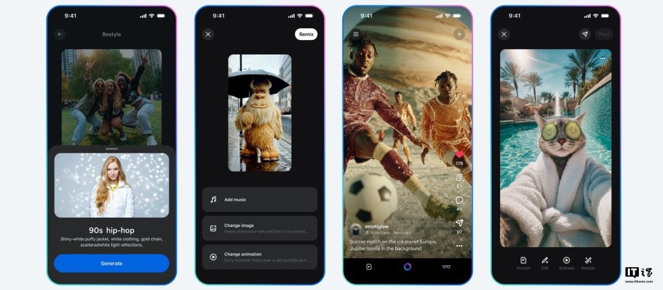 Meta搞了个新APP叫Vibes,里面全是AI做的短视频插图 Meta搞了个新APP叫Vibes,里面全是AI做的短视频插图