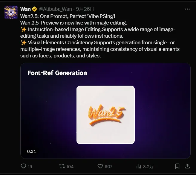通义万相国际版上线了！新功能能用音频生成视频，还能靠指令修图插图