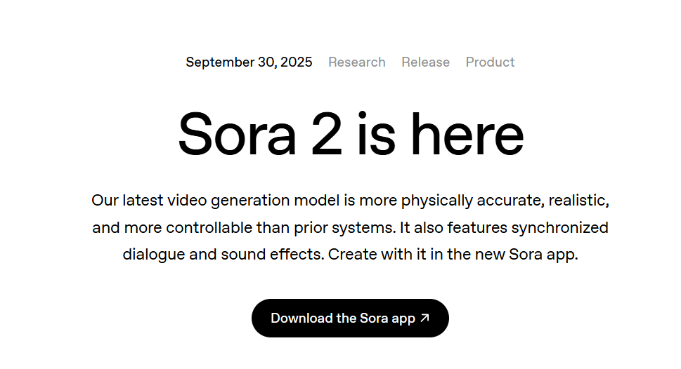 OpenAI放大招!Sora2来了,还搞了个能自动生成音视频的TikTok插图 OpenAI放大招!Sora2来了,还搞了个能自动生成音视频的TikTok插图