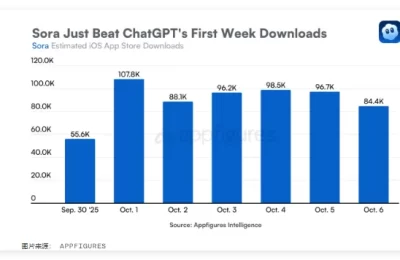 OpenAI Sora2上线首日炸了：下载量直接干到和ChatGPT一样，冲进美国榜前三缩略图