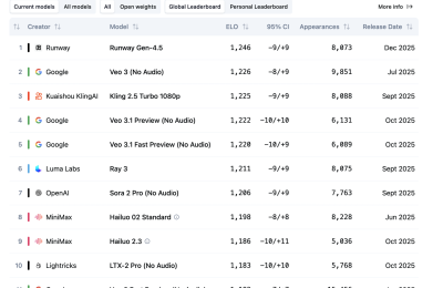还有高手？Runway新出的Gen 4.5视频AI，实测干翻谷歌Veo3和OpenAI的Sora 2缩略图