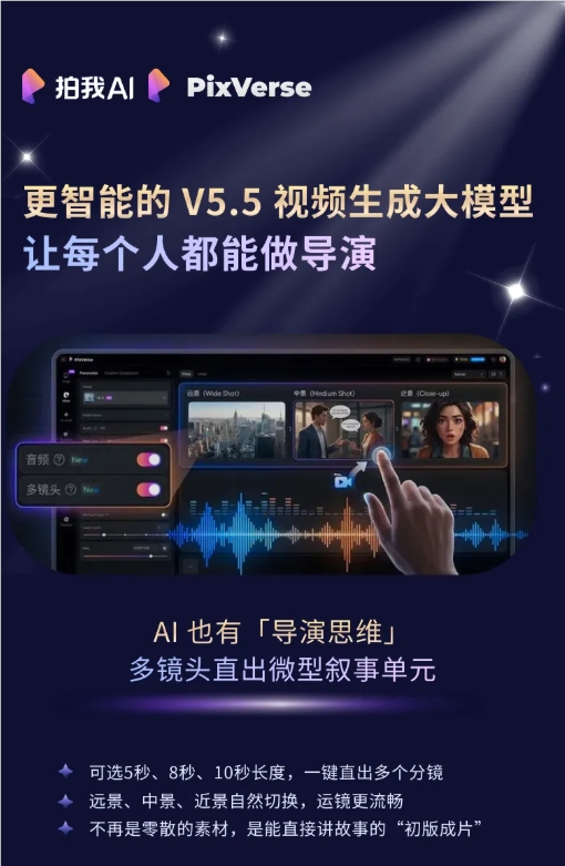 PixVerse V5.5 来了:一键搞定「导演级」音画同步插图 PixVerse V5.5 来了:一键搞定「导演级」音画同步插图