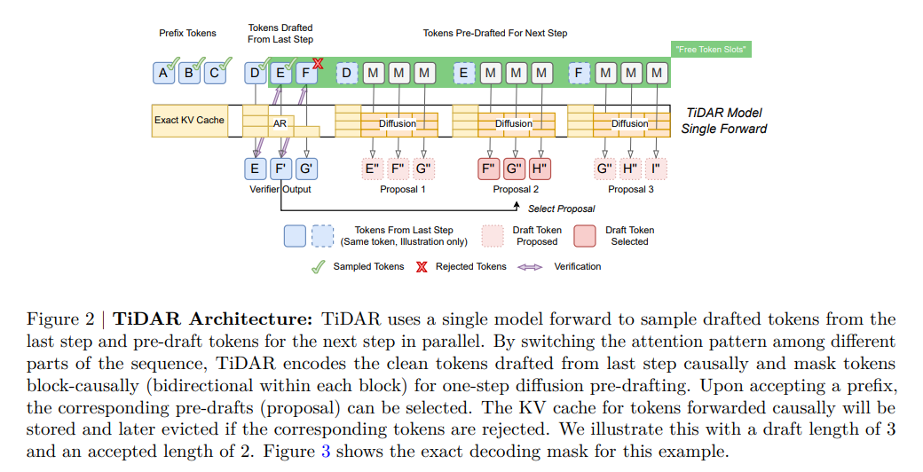 英伟达推新招 TiDAR:一步吐多个 Token,AI 速度飙涨近6倍插图 英伟达推新招 TiDAR:一步吐多个 Token,AI 速度飙涨近6倍插图