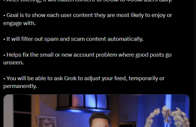Grok接管𝕏算法啦！每天扫1亿多帖子，你的信息流要大变样了缩略图
